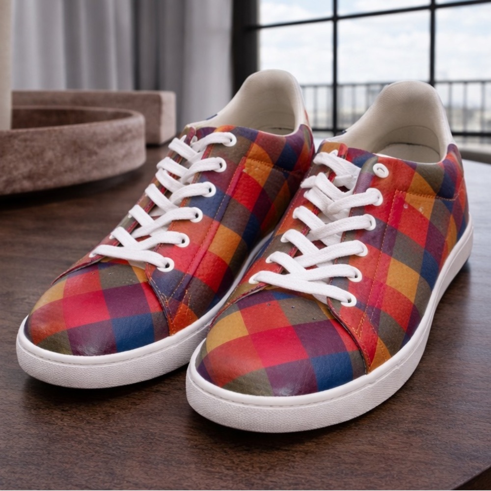 Tory Burch Howell Court Printed Sneaker In New Ivory/Veronica Plaid (Size 8.5)